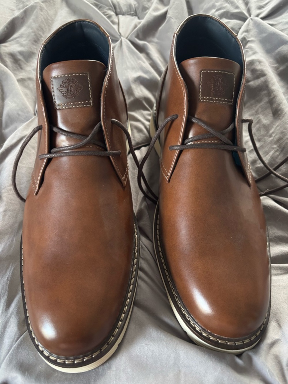 New w/o box and tags. Dockers Men's Brown Leather Chukka Boots - Smooth Lace-Up